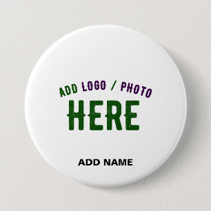 BADGE ROND 7,6 CM MARQUE BLANCHE MODERNE ET PERSONNALISABLE VÉRIFIÉE