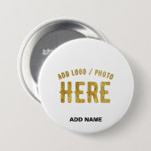 BADGE ROND 7,6 CM MARQUE BLANCHE MODERNE ET PERSONNALISABLE VÉRIFIÉE (Devant & derrière)