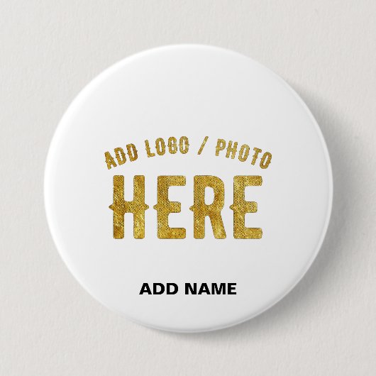 BADGE ROND 7,6 CM MARQUE BLANCHE MODERNE ET PERSONNALISABLE VÉRIFIÉE (Devant)