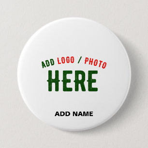 BADGE ROND 7,6 CM MARQUE BLANCHE MODERNE ET PERSONNALISABLE VÉRIFIÉE