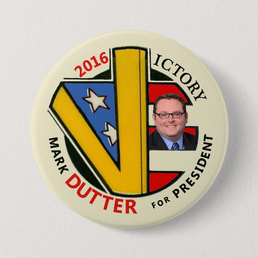 Badge Rond 7,6 Cm Marquez Dutter pour le président 2016 (Devant)
