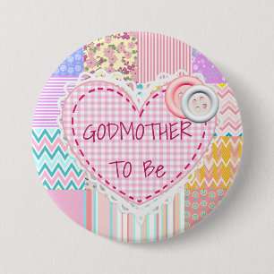 Badge Rond 7,6 Cm Marraine à être bouton piqué de baby shower de