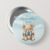 Badge Rond 7,6 Cm Marraine future ourson balançoire (Devant & derrière)