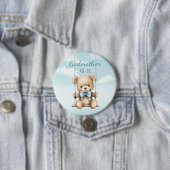 Badge Rond 7,6 Cm Marraine future ourson balançoire (En situation)