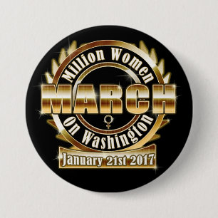 Badge Rond 7,6 Cm Mars de million de femmes sur l'atterrisseur 2017