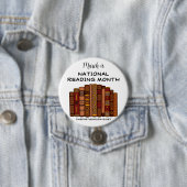 Badge Rond 7,6 Cm Mars est le mois national de la lecture (En situation)