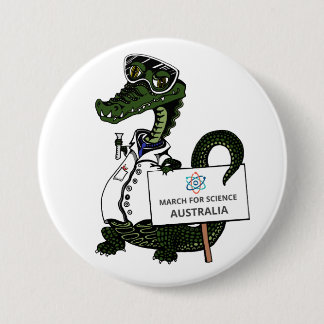 Badge Rond 7,6 Cm Mars pour la Science Australie - crocodile -