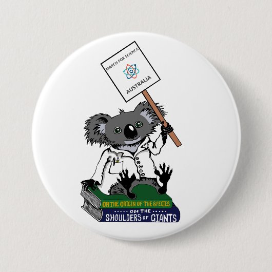Badge Rond 7,6 Cm Mars pour la Science Australie - koala (Devant)