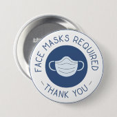 Badge Rond 7,6 Cm Masque de visage requis (Devant & derrière)