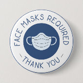 Badge Rond 7,6 Cm Masque de visage requis (Devant)