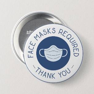 Badge Rond 7,6 Cm Masque de visage requis
