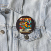 Badge Rond 7,6 Cm Massachusetts (En situation)