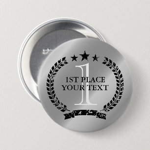 Badge Rond 7,6 Cm Médaille d'argent crête de couronne de couronne 