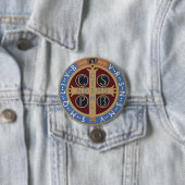 Badge Rond 7,6 Cm Médaille de Saint Benoît (En situation)
