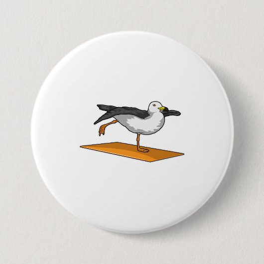 Badge Rond 7,6 Cm Méditation de Yoga de Seagull Fitness (Devant)
