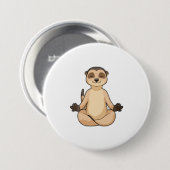 Badge Rond 7,6 Cm Meerkat à la méditation de Yoga (Devant & derrière)