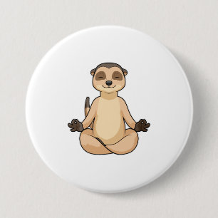 Badge Rond 7,6 Cm Meerkat à la méditation de Yoga
