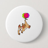 Badge Rond 7,6 Cm Meerkat avec ballon (Devant)