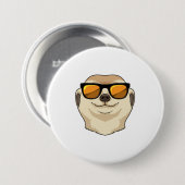 Badge Rond 7,6 Cm Meerkat avec lunettes de soleil (Devant & derrière)