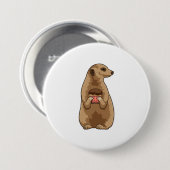 Badge Rond 7,6 Cm Meerkat avec Muffin (Devant & derrière)