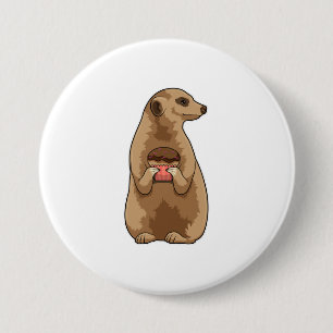 Badge Rond 7,6 Cm Meerkat avec Muffin