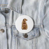Badge Rond 7,6 Cm Meerkat avec Muffin (En situation)