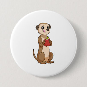 Badge Rond 7,6 Cm Meerkat avec pomme