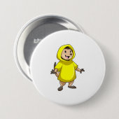 Badge Rond 7,6 Cm Meerkat avec Raincoat (Devant & derrière)
