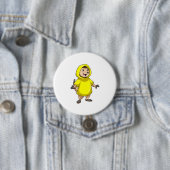 Badge Rond 7,6 Cm Meerkat avec Raincoat (En situation)