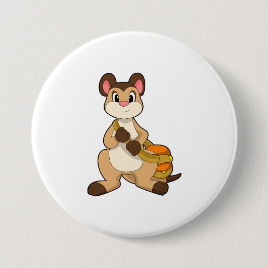 Badge Rond 7,6 Cm Meerkat avec sac (Devant)