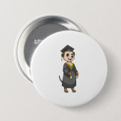 Badge Rond 7,6 Cm Meerkat comme étudiant avec diplôme (Devant & derrière)