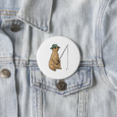 Badge Rond 7,6 Cm Meerkat Fishing Fisher (En situation)