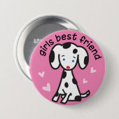 Badge Rond 7,6 Cm meilleur ami de filles (Devant & derrière)