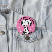 Badge Rond 7,6 Cm meilleur ami de filles (En situation)