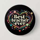 Badge Rond 7,6 Cm Meilleur enseignant jamais (Devant)