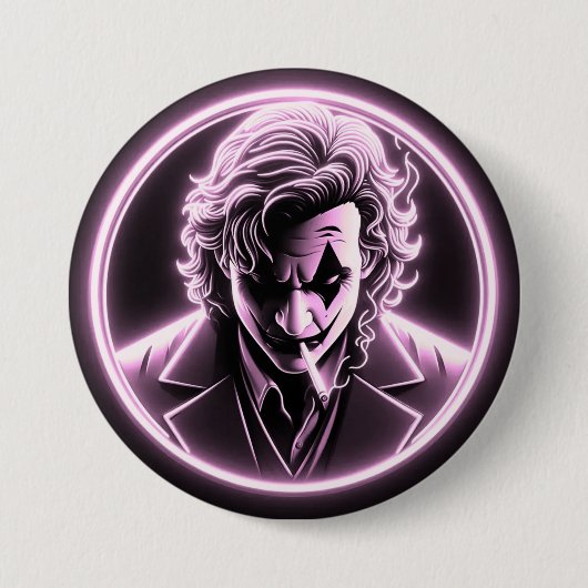 Badge Rond 7,6 Cm meilleur Joker avec lumière violette modèle 3 bout (Devant)