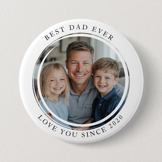 Badge Rond 7,6 Cm Meilleur papa jamais photo (Devant)