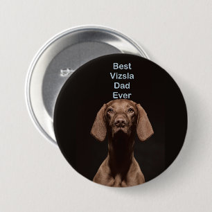 Badge Rond 7,6 Cm Meilleur papa Vizsla du monde