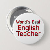 Badge Rond 7,6 Cm Meilleur professeur d'anglais au monde (Devant & derrière)