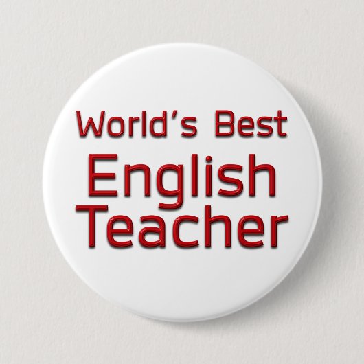 Badge Rond 7,6 Cm Meilleur professeur d'anglais au monde (Devant)