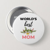 Badge Rond 7,6 Cm Meilleure maman noire du monde (Devant & derrière)