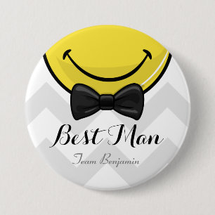 Badge Rond 7,6 Cm Meilleurs hommes de sourire épousant le bouton