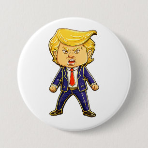 Badge Rond 7,6 Cm Meme Épingle Trump Heureux Art Pop Trump En Colère