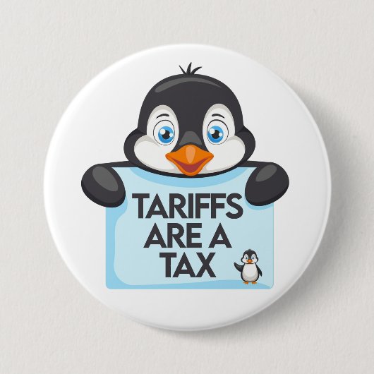Badge Rond 7,6 Cm Mème politique amusant tarif Penguin (Devant)