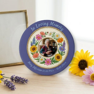 Badge Rond 7,6 Cm Mémorial Cottagecore Botanique Floral