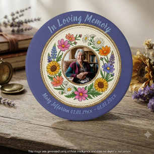 Badge Rond 7,6 Cm Mémorial Cottagecore Botanique Floral
