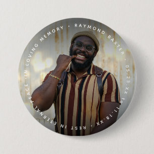 Badge Rond 7,6 Cm Mémorial personnalisé avec photo et texte