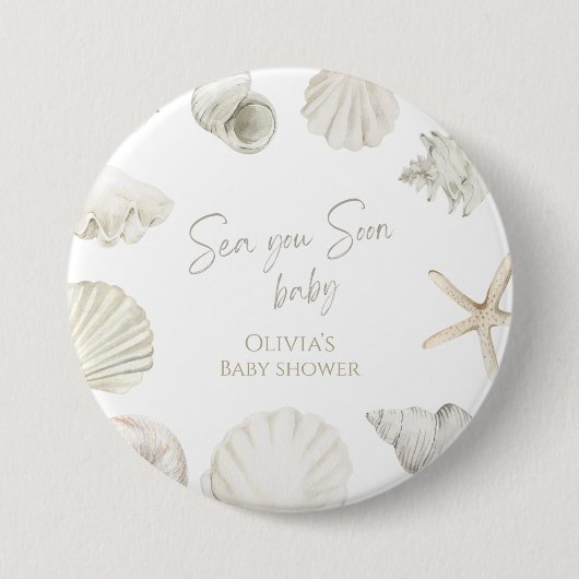 Badge Rond 7,6 Cm Mer bientôt baby shower (Devant)
