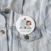Badge Rond 7,6 Cm Merci | Bouton d'illustration aquarelle (En situation)