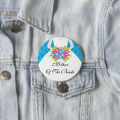 Badge Rond 7,6 Cm Mère de damassé du bleu du bouton de jeune (En situation)